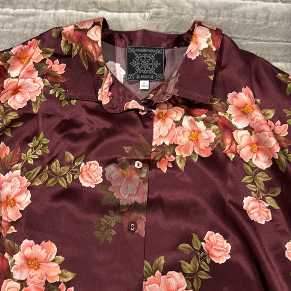 Jonny was Long sleeve shirt colored with  flowers size xl new 100 silk - Picture 3 of 8